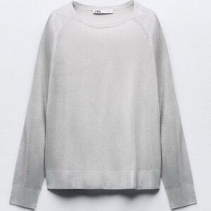 ZARA fine knit foil sweater size large